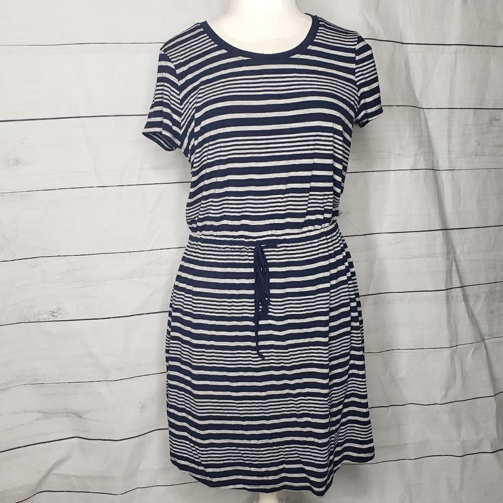 Olive & Oak knit jersey dress grey blue medium